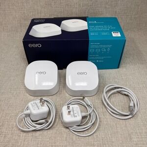 Eero 6 M110211 AX1800 Dual-Band Wi-Fi 6 Mesh Wi-Fi System (2-pack) with cables